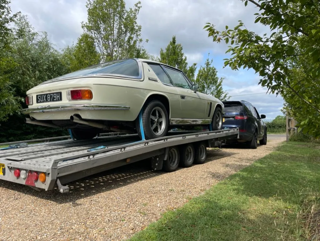 Classic Jensen Interceptor being moved